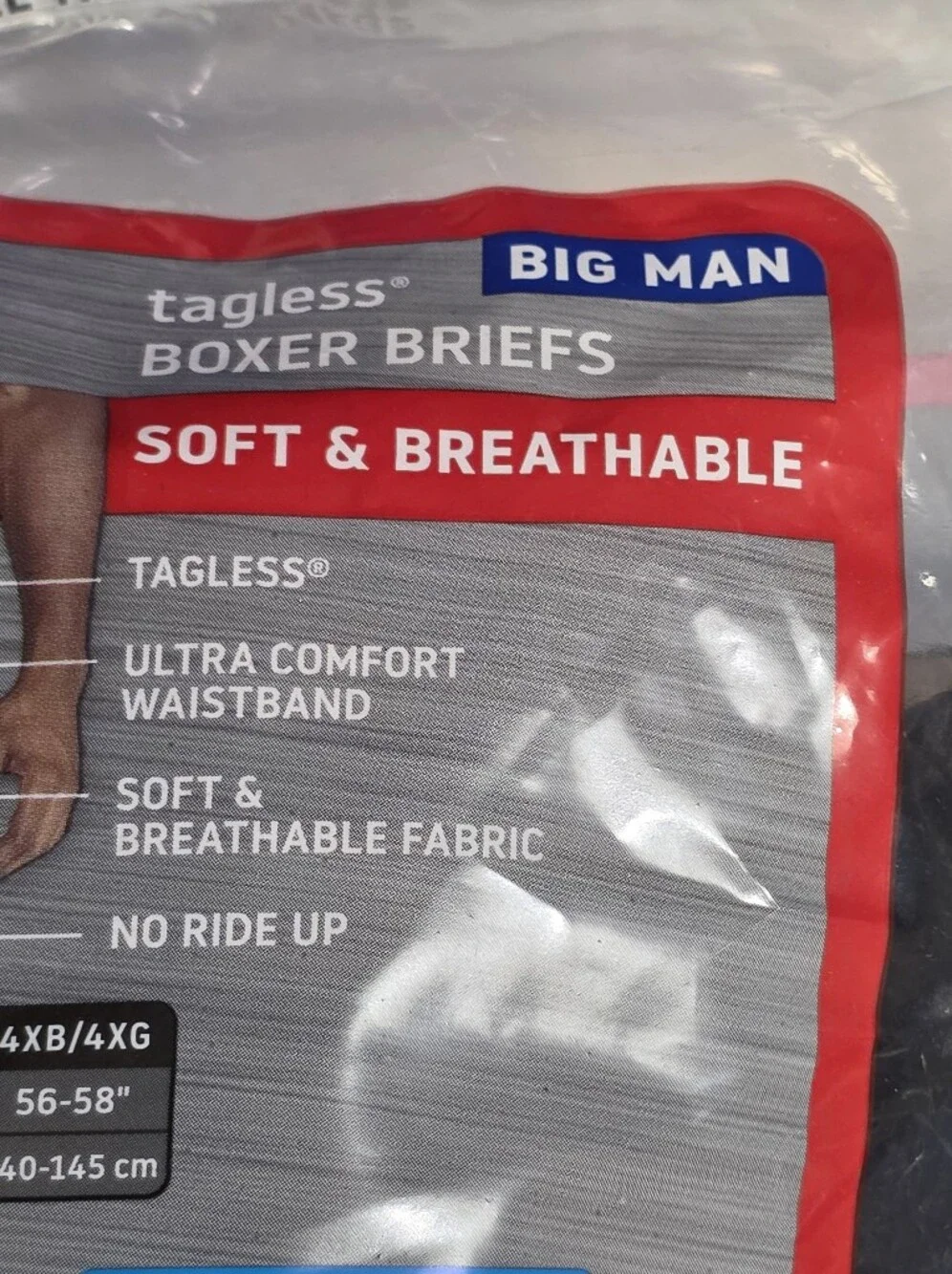 Hanes Mens Big & Tall Ultimate 4-Pack Tagless Boxer Briefs Mens Size 2XB New